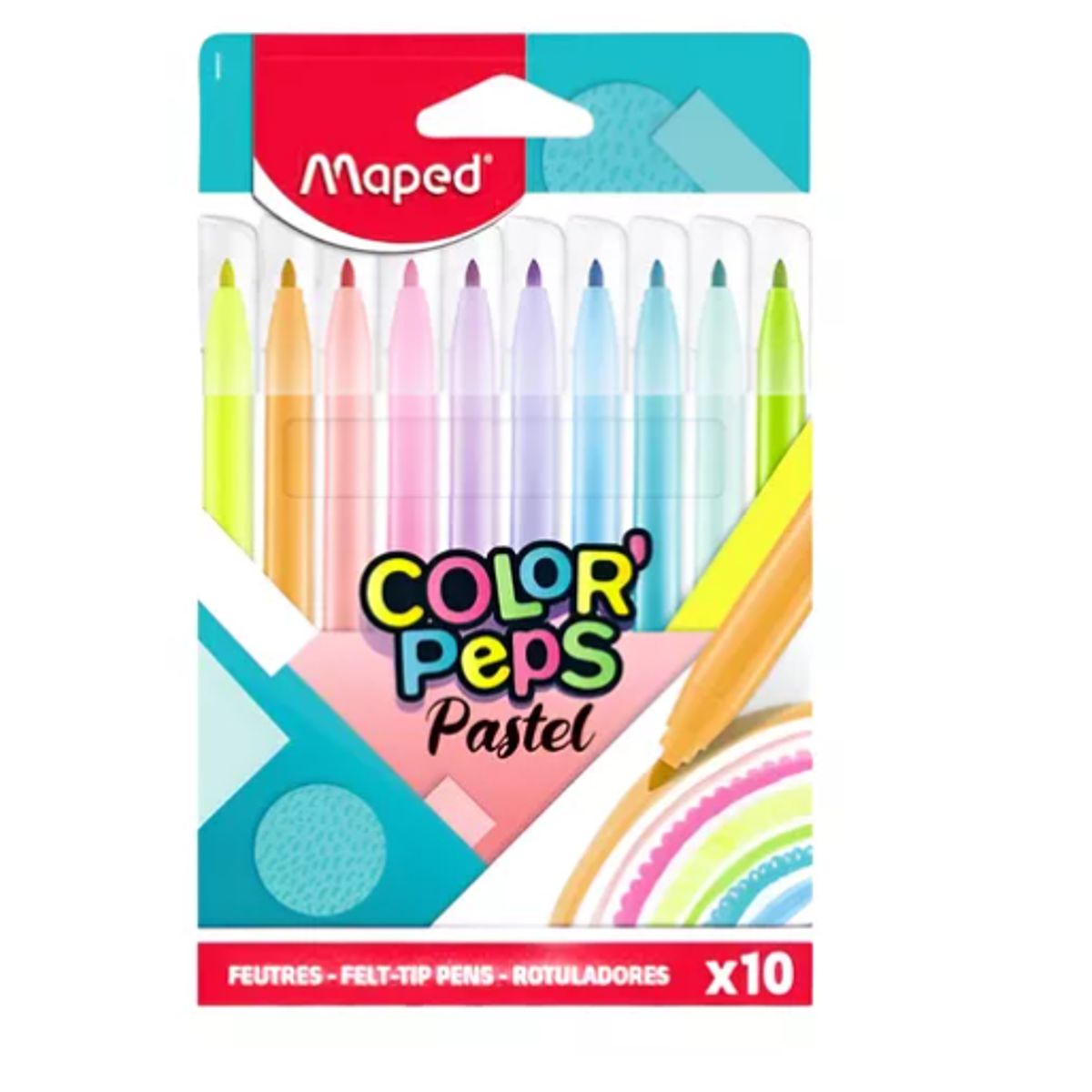 MAPED - Plumones Maped Color Peps Tonos Pastel 10 Colores