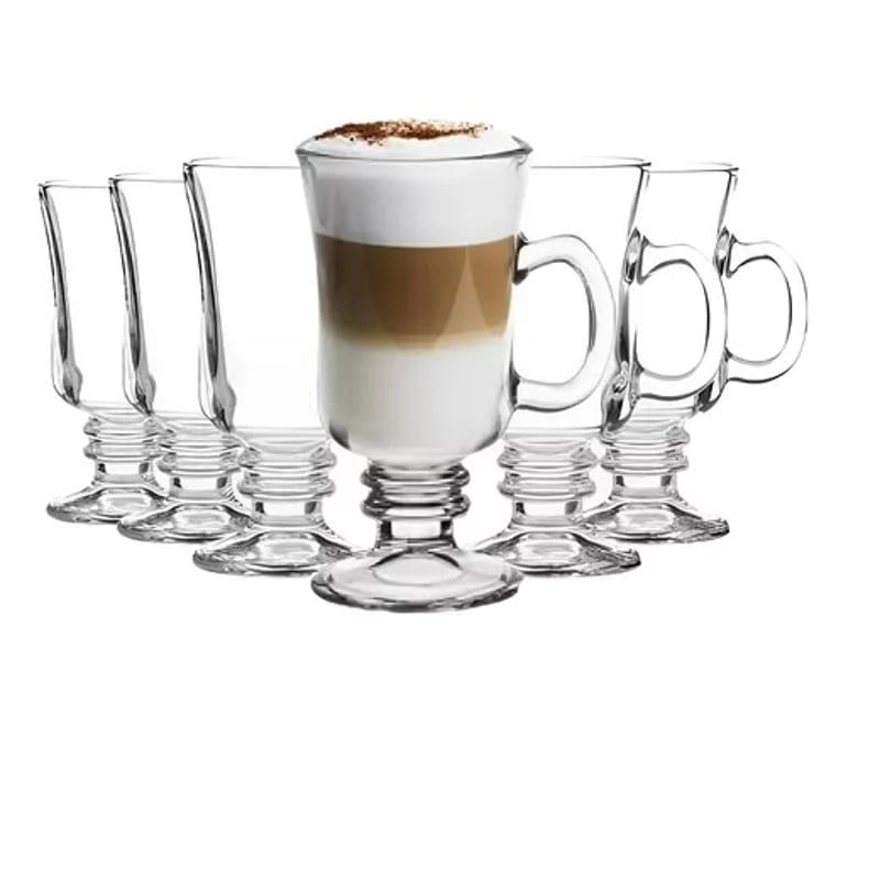 GENERICO - Set 6 Tazas De Vidrio Para Café Capuchinno 250ml