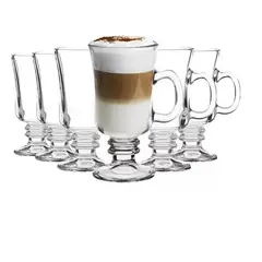 GENERICO - Set 6 Tazas De Vidrio Para Café Capuchinno 250ml