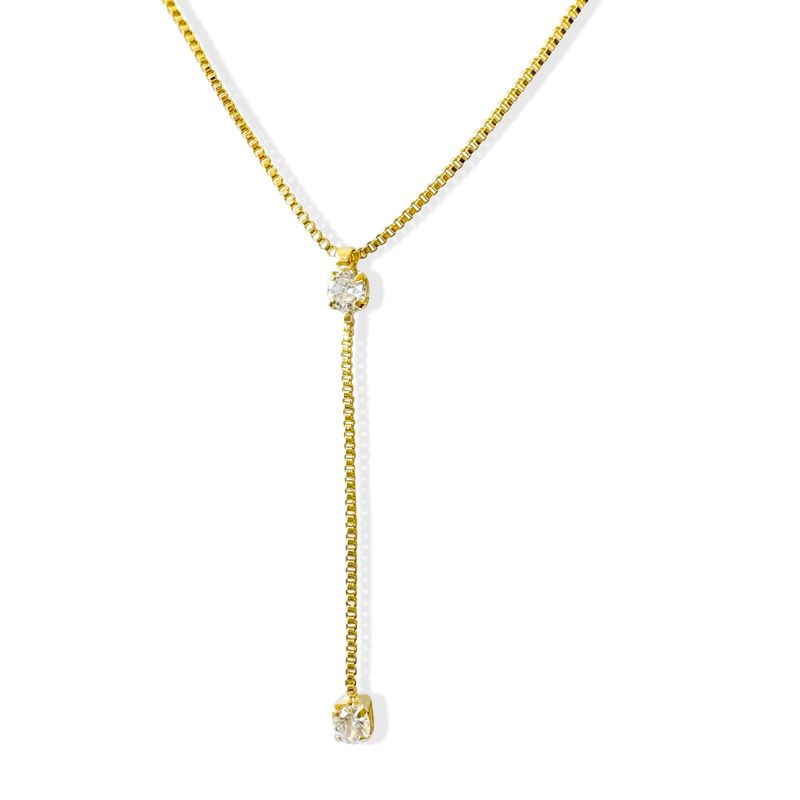 ANDREA COGGIOLA JOYAS - Collar Corbatero Amaia Enchapado Oro 18K