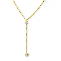 ANDREA COGGIOLA JOYAS - Collar Corbatero Amaia Enchapado Oro 18K