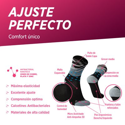 Imagen 2 del producto Calcetines deportivos trail running ciclismo gym tenis padel 2 pack