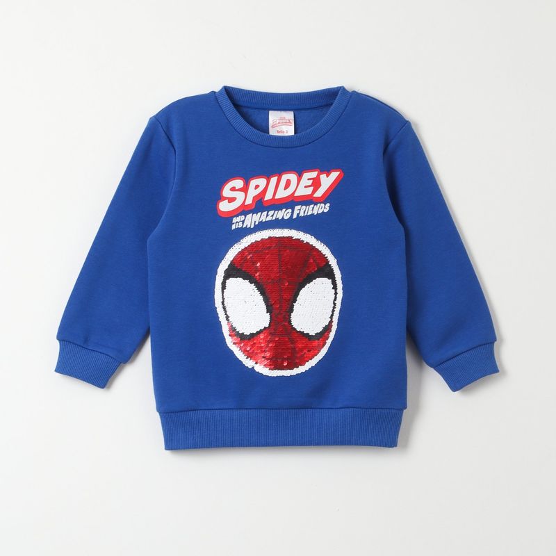 MARVEL - Polerón Spidey Marvel con Lentejuelas Reversibles - Niños 2-6 Años