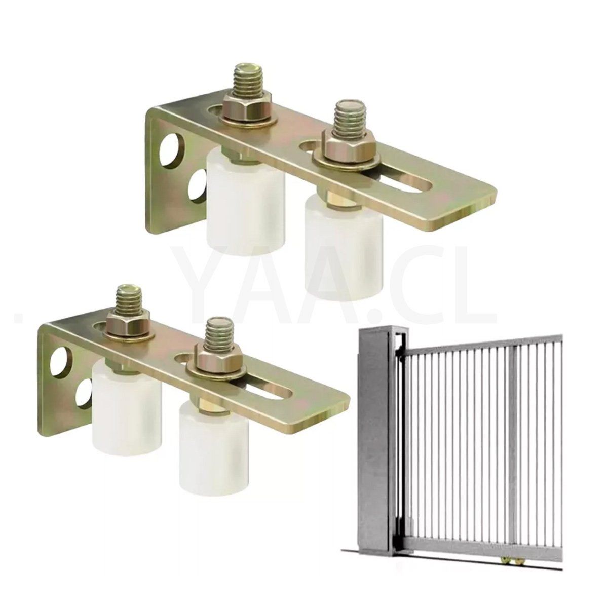 GENERICO - Pack 2 Guía Soporte Ajustable Para Portón Corredizo Nylon