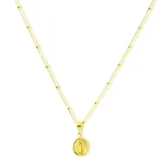 ANDREA COGGIOLA JOYAS - Collar Virgen De Guadalupe Enchapado Oro 18K
