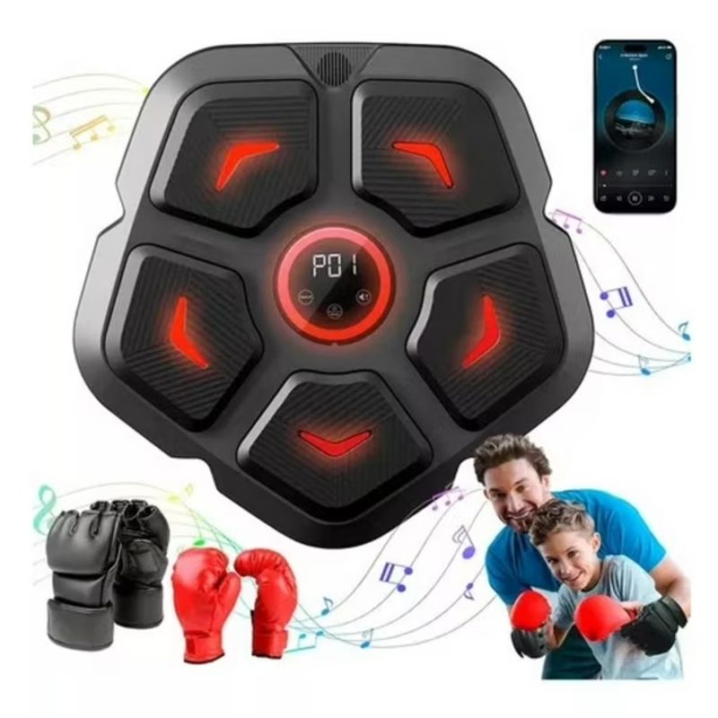BASKO FITNESS - Maquina de Boxeo Musical Smart Boxing Con guantes Box