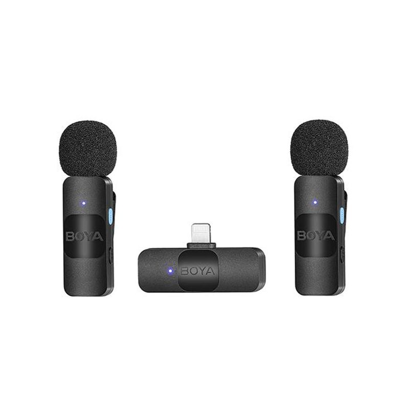 BOYA - Boya BY-V2 Micrófono Inalámbrico Doble 24GHz Conector Lightning