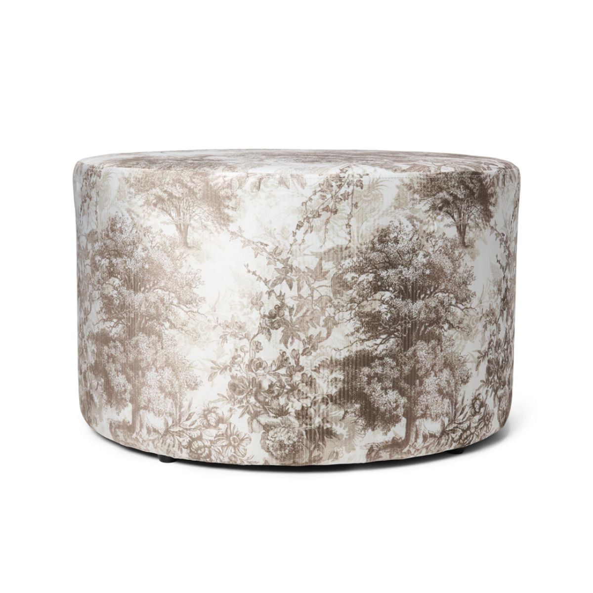 GENERICO - Puff  Aurelie Vanilla - 60 cm Diámetro - Estampado Beige