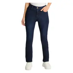 CURVI - Jeans Tiro Alto Recto 5 Bolsillos