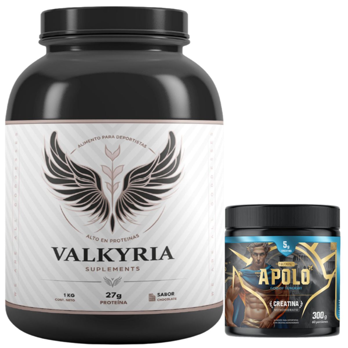 PALIKOS FITNESS - Proteína Vegana 100% Soya Sabor Chocolate y creatina Apolo 300g