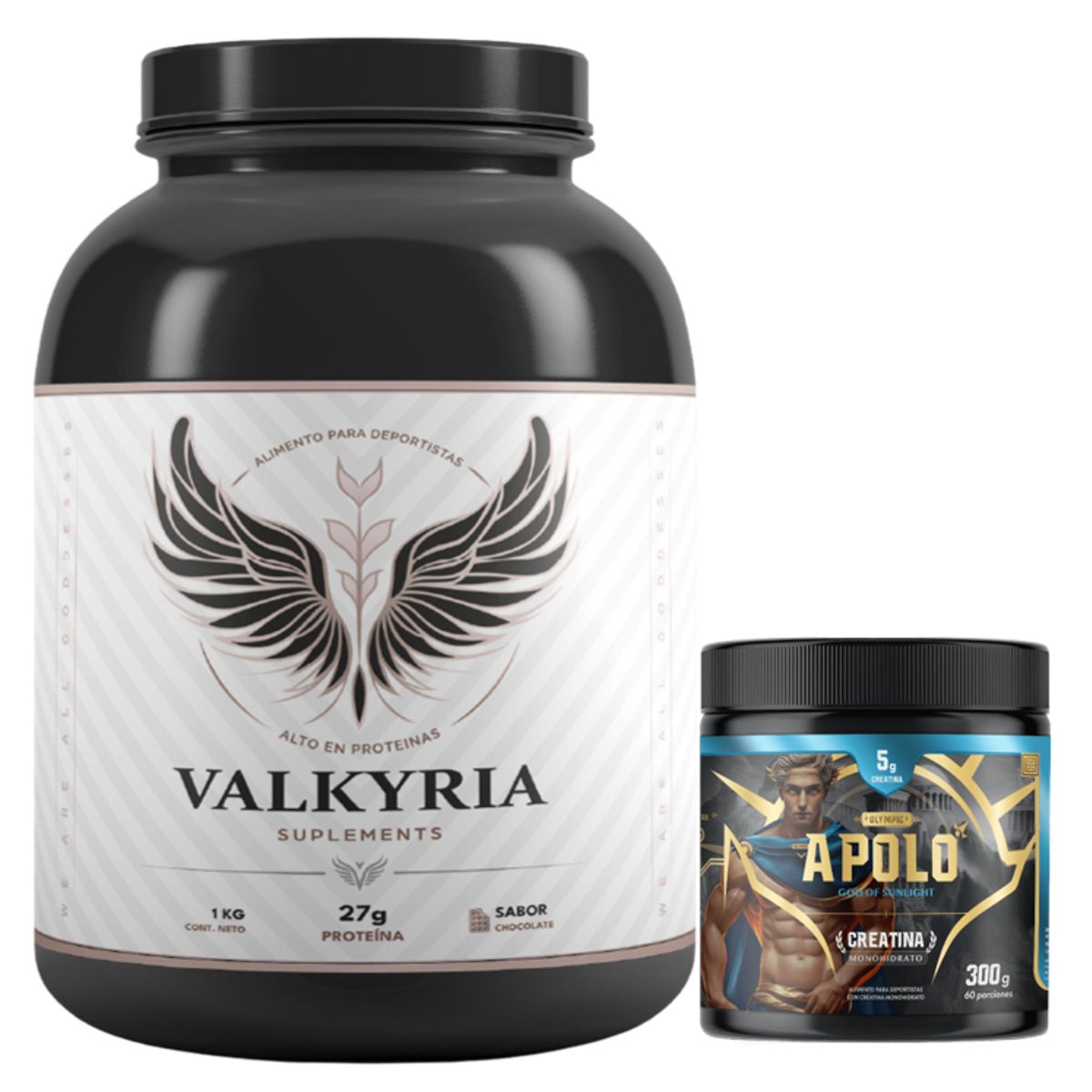 PALIKOS FITNESS - Proteína Vegana 100% Soya Sabor Chocolate y creatina Apolo 300g