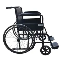 GENERICO - Silla De Ruedas Estandar Reposapies Abatibles Rueda Maciza KJT811E