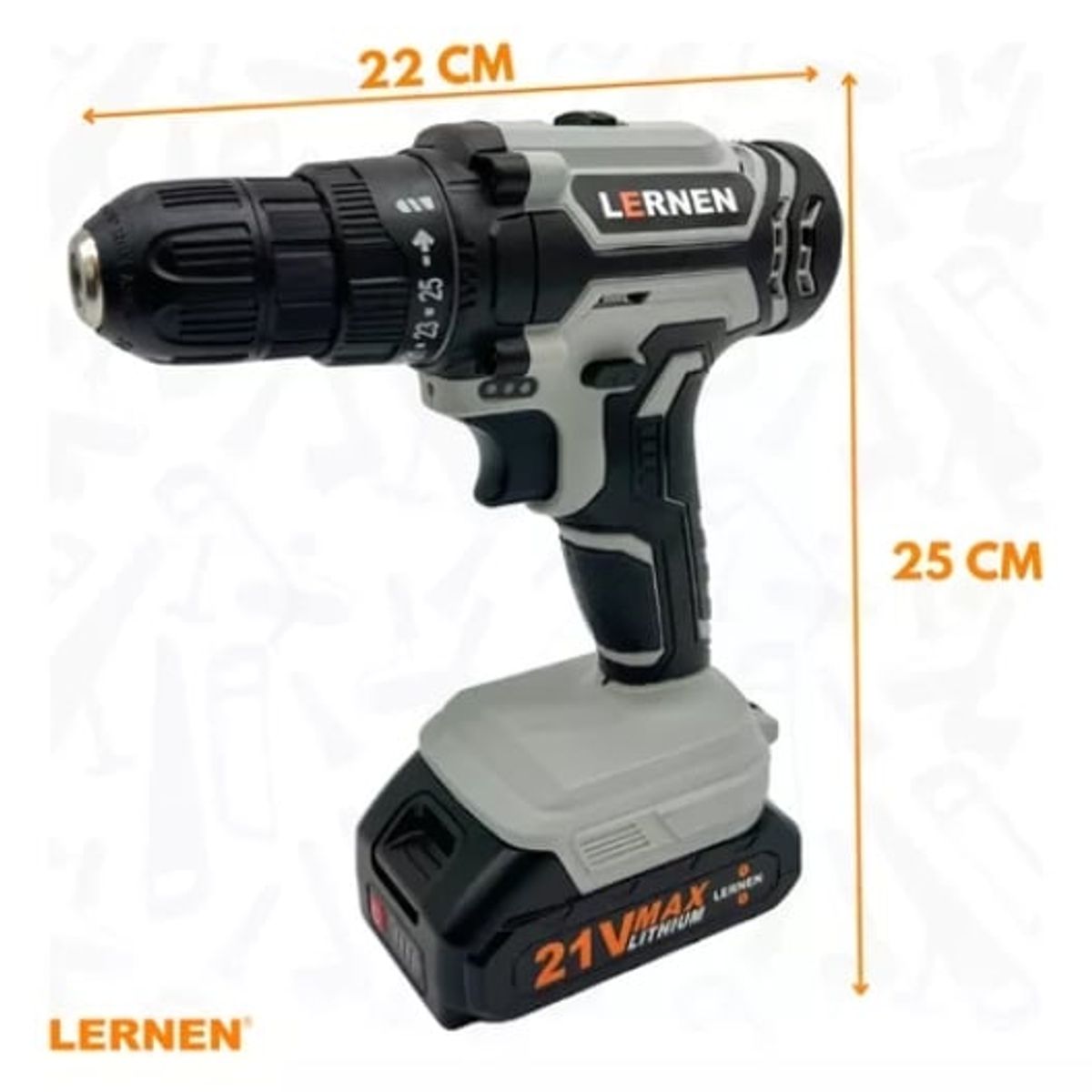LERNEN - Kit Taladro Destornillador Inalámbrico Lernen 21v + 2batería