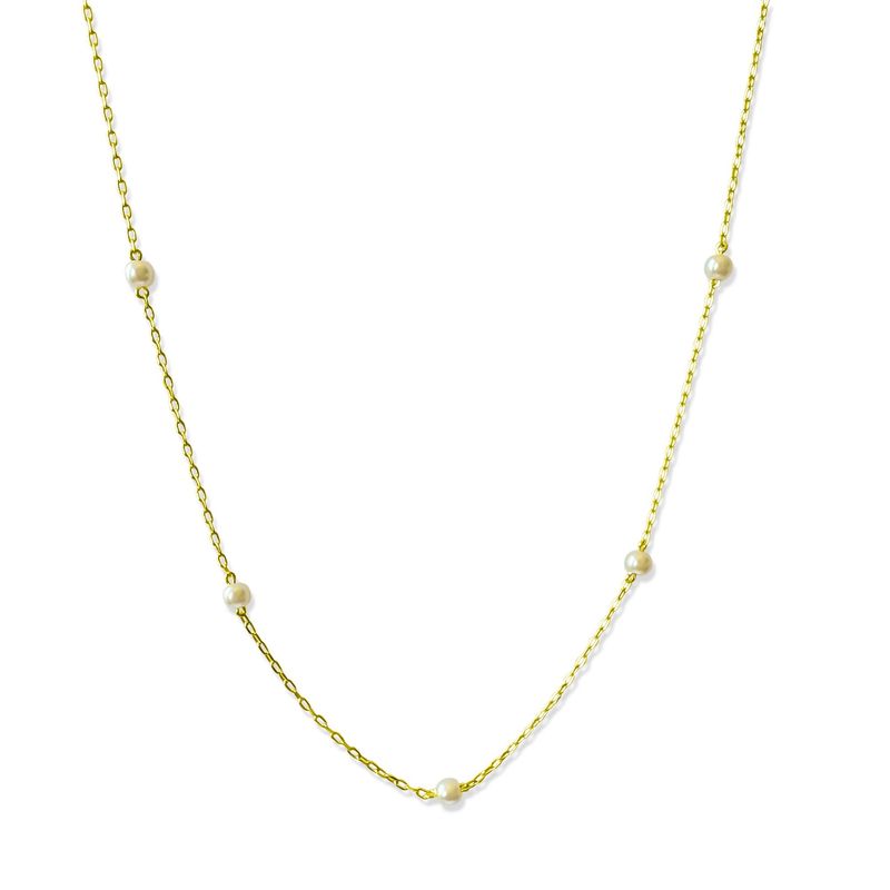 ANDREA COGGIOLA JOYAS - Collar Perla Sintética Elia Enchapado Oro 18K
