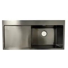 OEM - Lavaplatos Deluxe Dekora Negro 95X45 Cm Con Secador Izquierdo