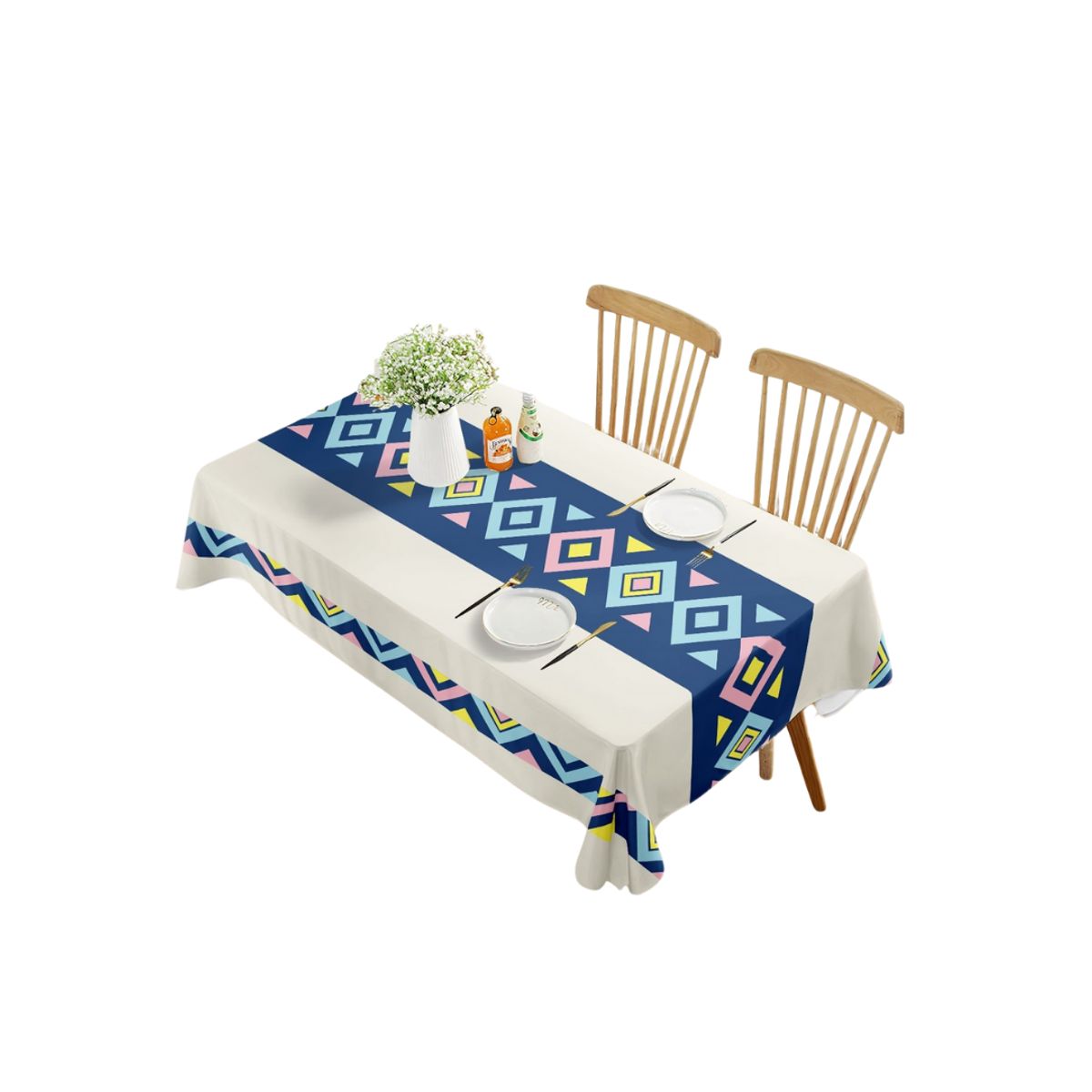 GENERICO - Mantel Rectangular Antimanchas Moderno Nórdico 220x140cm