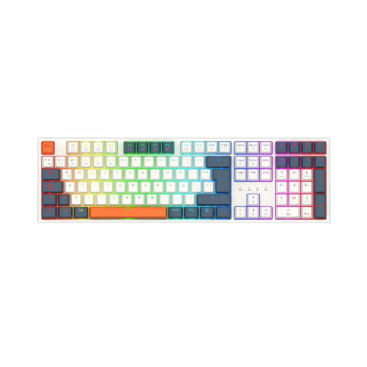 REDRAGON - Teclado Mecanico Redragon Trundle K668WBO-RGB Sw Red Españ