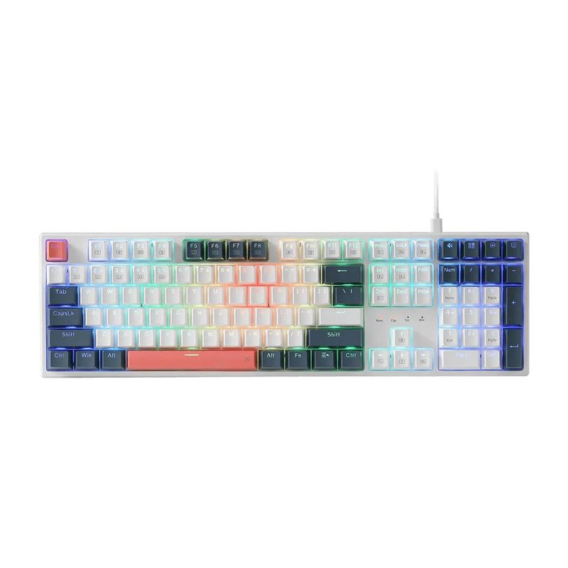 REDRAGON - Teclado Mecanico Redragon Trundle K668WBO-RGB Sw Red Ingles