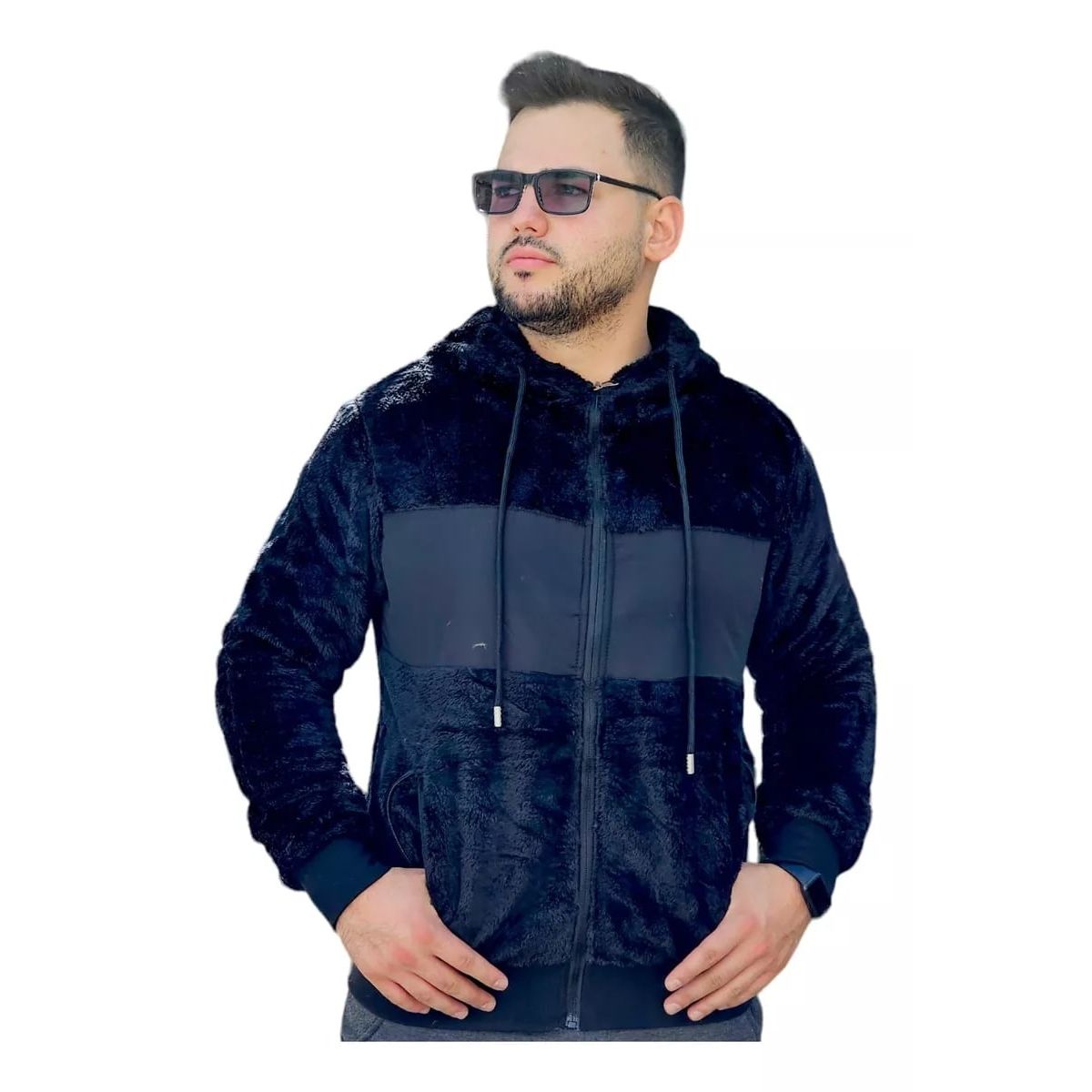 LIKE SHOP - Polerón Peludo Canguro Hombre Premium 0253