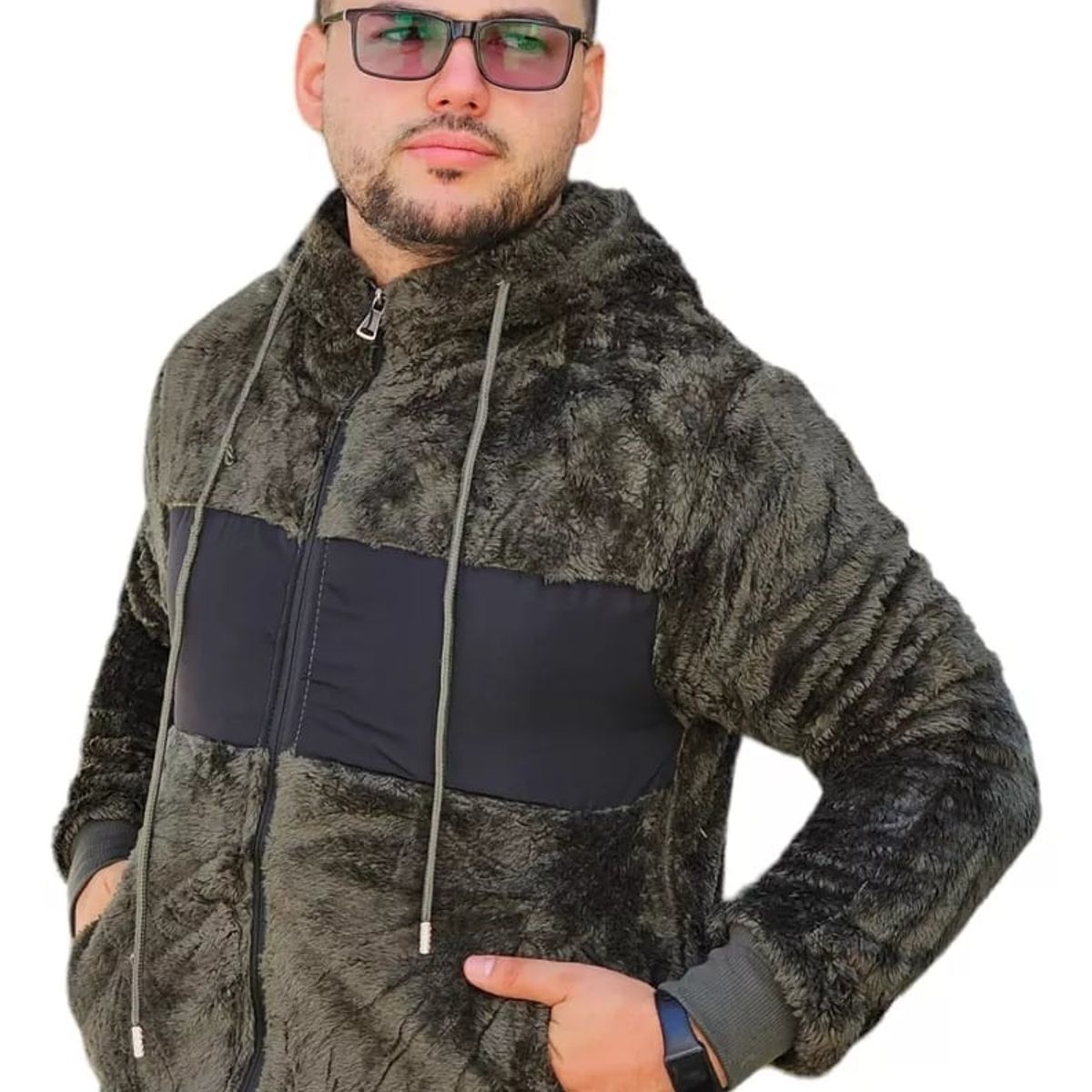 LIKE SHOP - Polerón Peludo Canguro Hombre Premium 0253