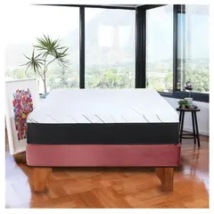 LATAM HOME - Cama Europea 1 1/2 Plazas Zen Pro 105x200 Cm Tela Palo Rosa
