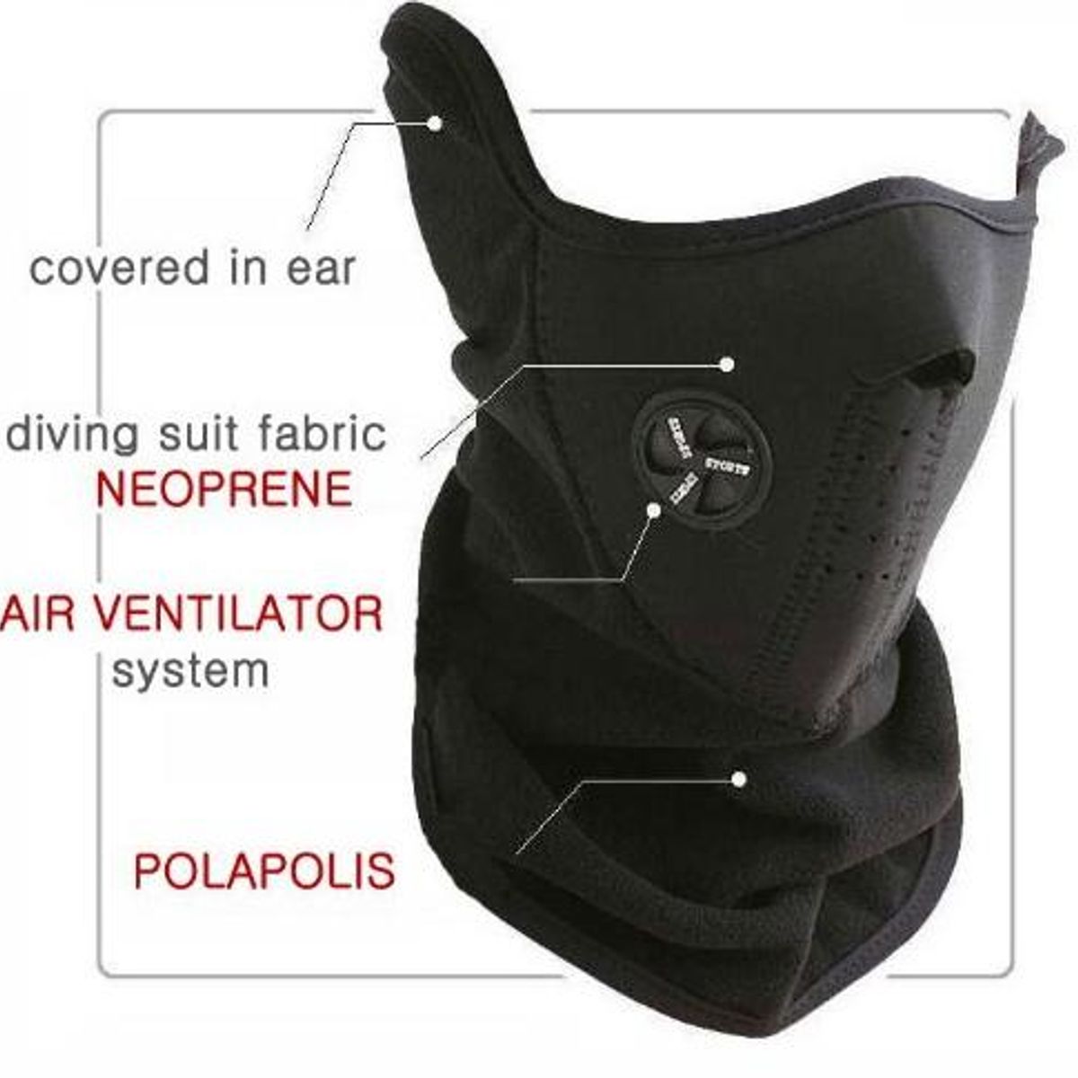 GENERICO - Mascarilla de media cara para motos