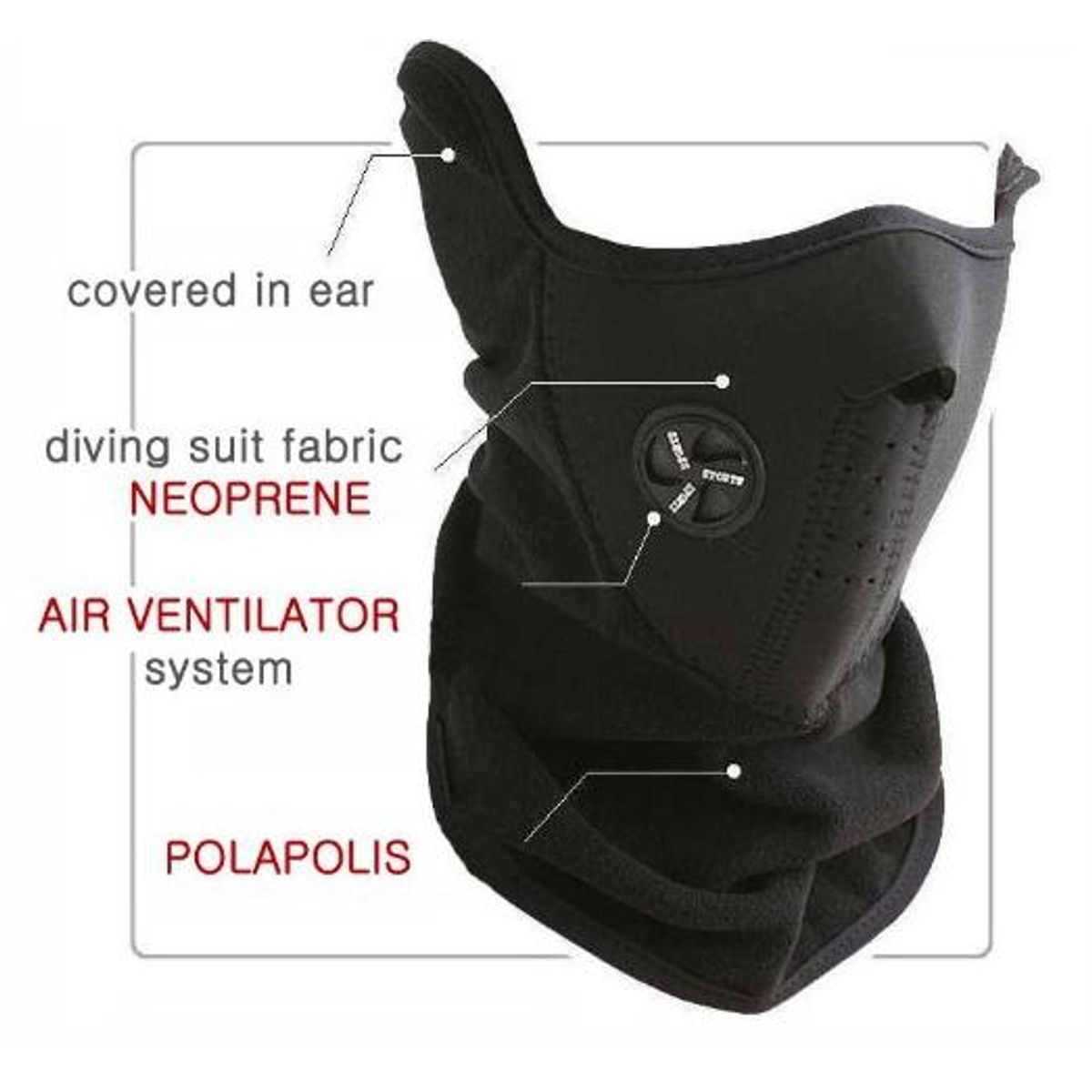 GENERICO - Mascarilla de media cara para motos