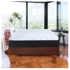 LATAM HOME - Cama Europea 1 1/2 Plazas Zen Pro 105x200 Cm Tela Chocolate