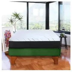 LATAM HOME - Cama Europea 1 1/2 Plazas Zen Pro 105x200 Cm Tela Verde