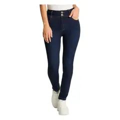LORENZO DI PONTTI - Jeans Slim 5 Bolsillos Pretina Dos Botones Push Up Azul Marino