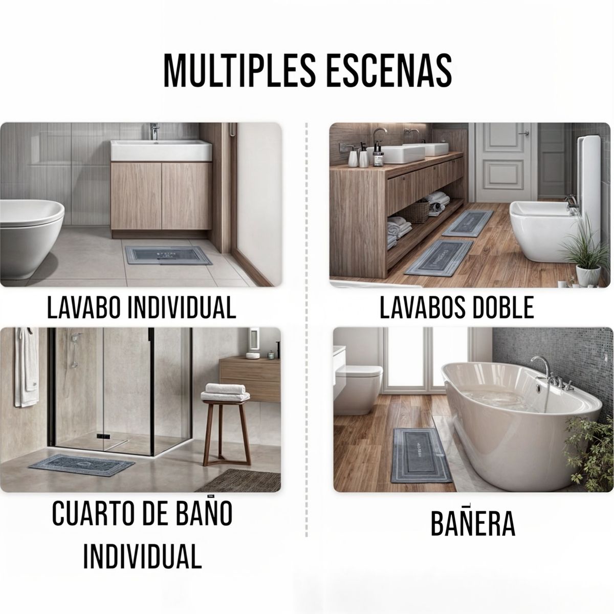 GENERICO - alfombras para baño bajada de bano super absorbente 118X39