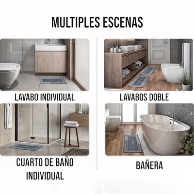 Imagen 2 del producto Alfombras para baño bajada de bano super absorbente 118X39