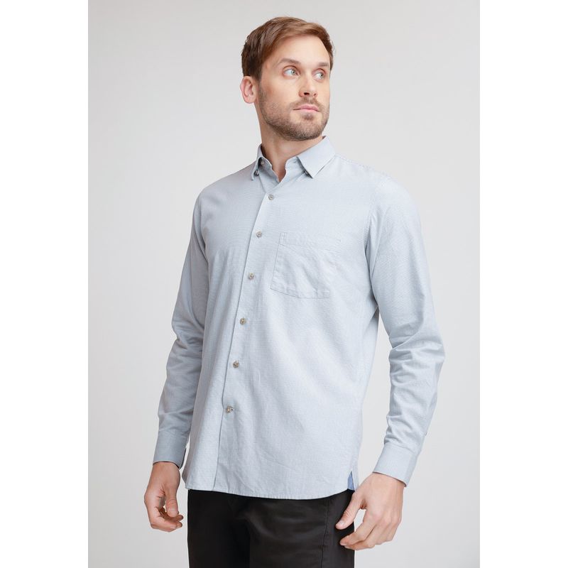 TRIAL - Camisa hombre pie de poule verde