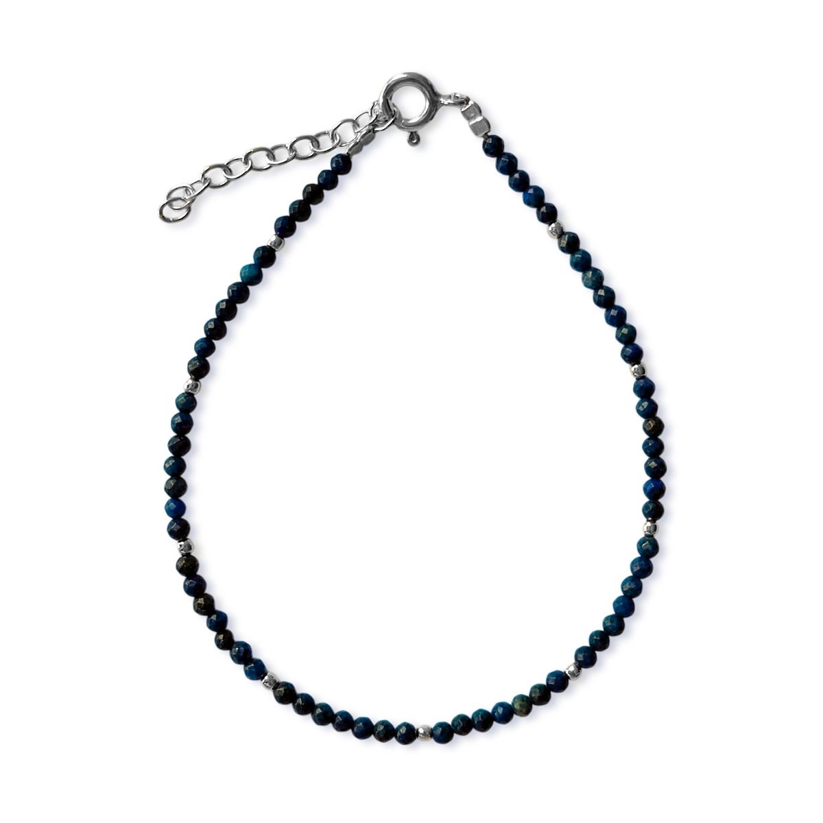 ANDREA COGGIOLA JOYAS - Pulsera Mini Lapislázuli Facetada Plata Fina 925