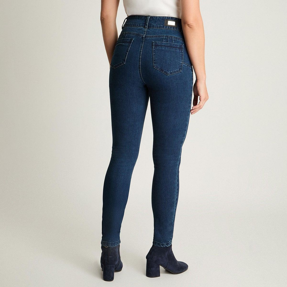 LORENZO DI PONTTI - Jeans Skynny Push Up Control De Abdomen Azul Marino
