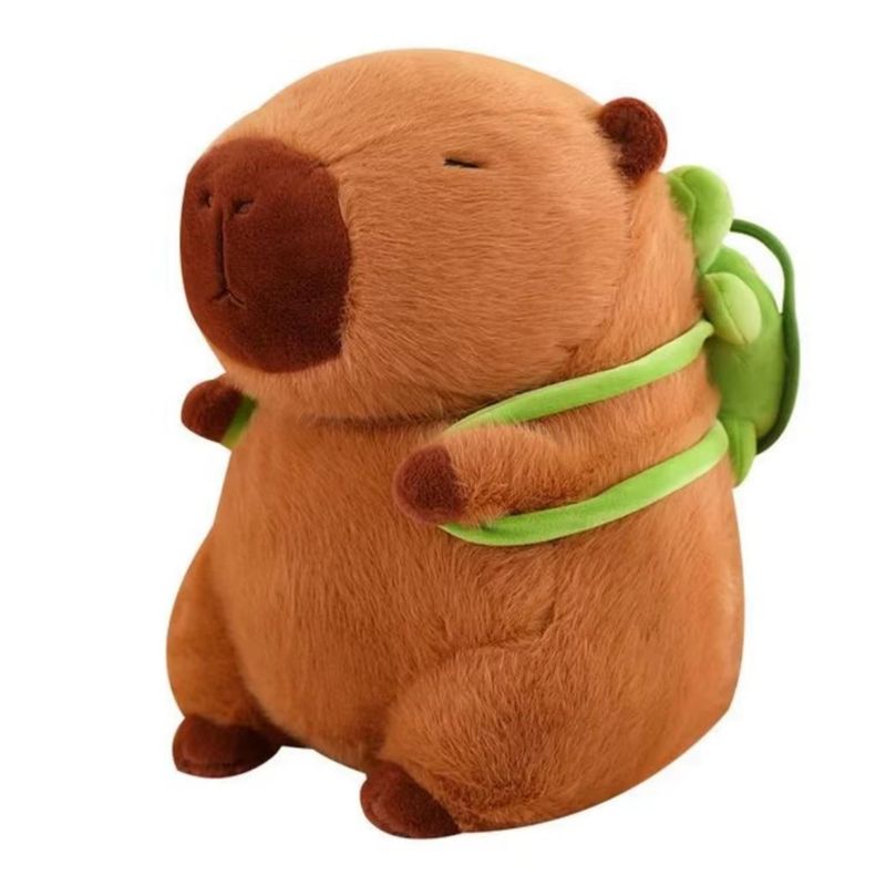 GENERICO - Juguete Peluche Capibara Con Mochila Tortuga 30cm Infantil
