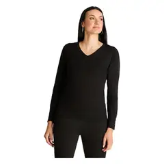 LORENZO DI PONTTI - Sweater Manga Larga Escote V Negro