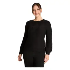 CURVI - Sweater Manga Globo Rombos Negro.