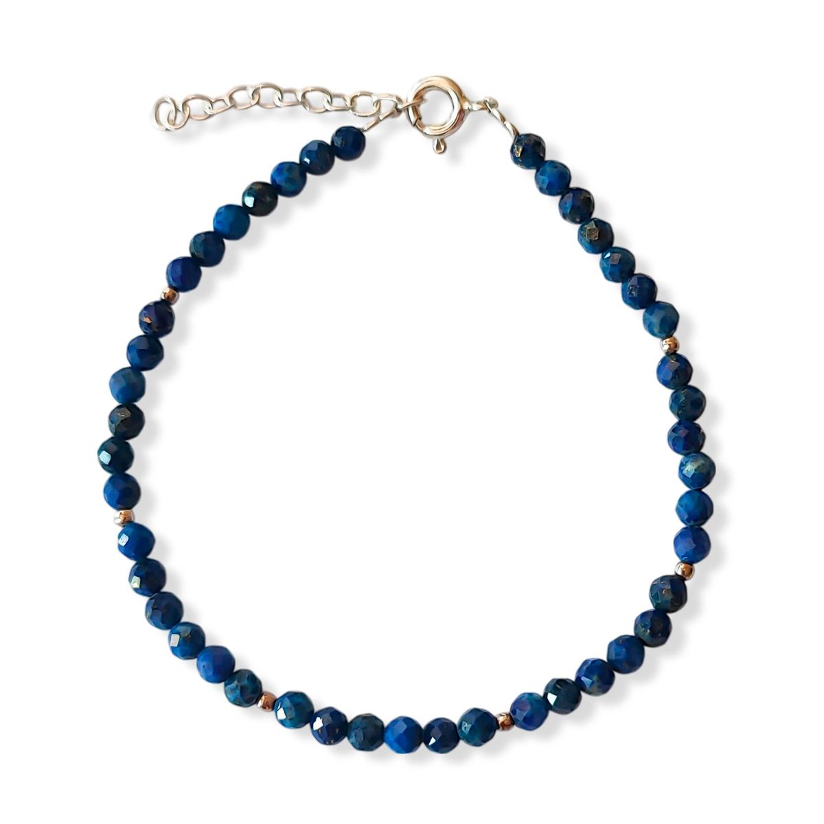 COGGIOLA - Pulsera Lapislázuli 3mm Facetada Plata Fina 925