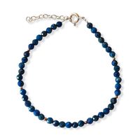 Pulsera Lapislázuli 3mm Facetada Plata Fina 925