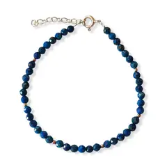 ANDREA COGGIOLA JOYAS - Pulsera Lapislázuli 3mm Facetada Plata Fina 925