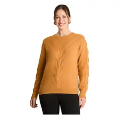 LORENZO DI PONTTI - Sweater Escote Redondo Manga Larga Mostaza