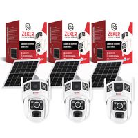 Camara De Seguridad Solar Vigilancia Doble 3MP Pack X3