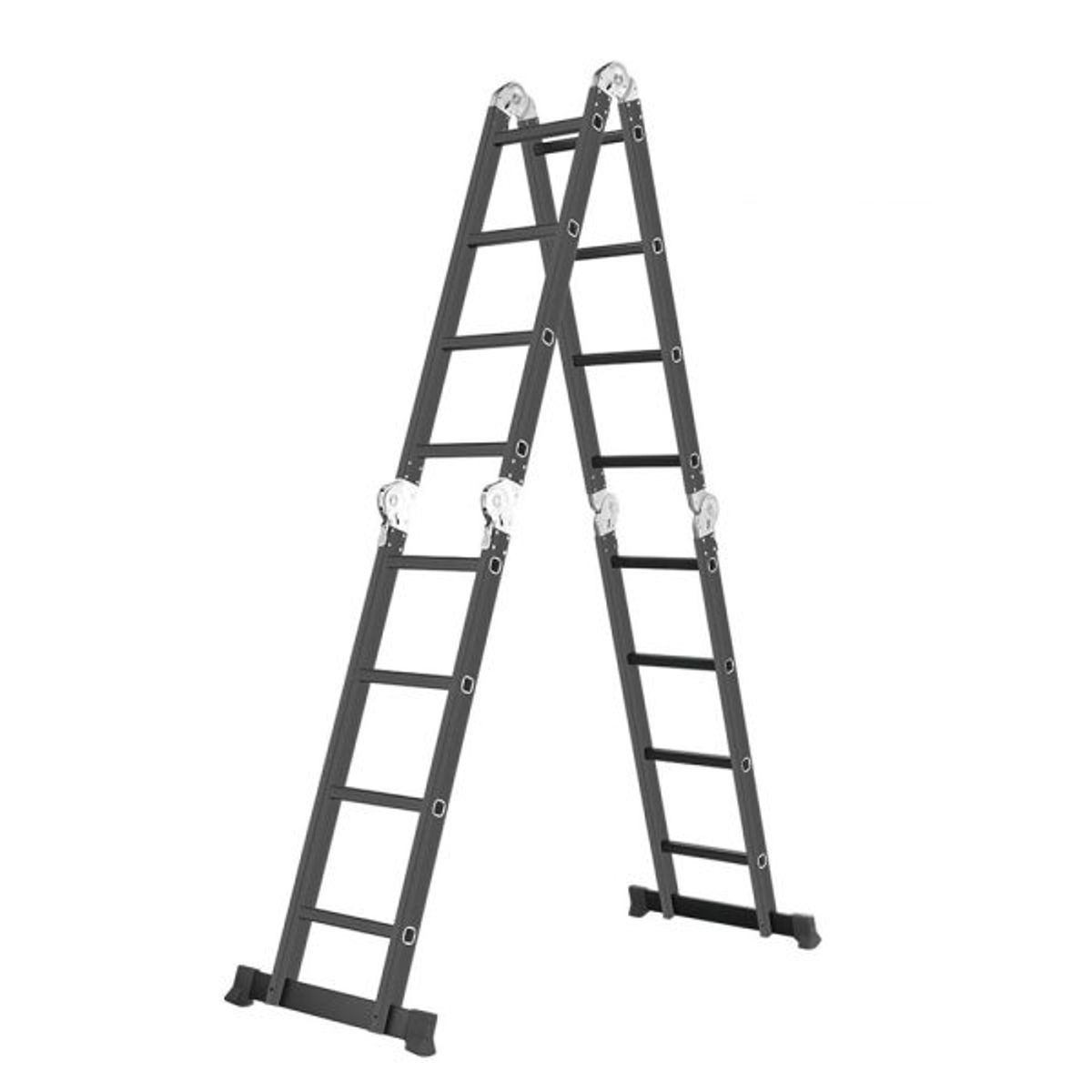 IGPRO - Escalera 4,6mt Profesional Heavy Duty 16 Peldaños Negra
