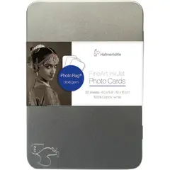HAHNEMUHLE - Tarjeta Digitales Photo Rag 308 gr 10x15cm 30 Hjs