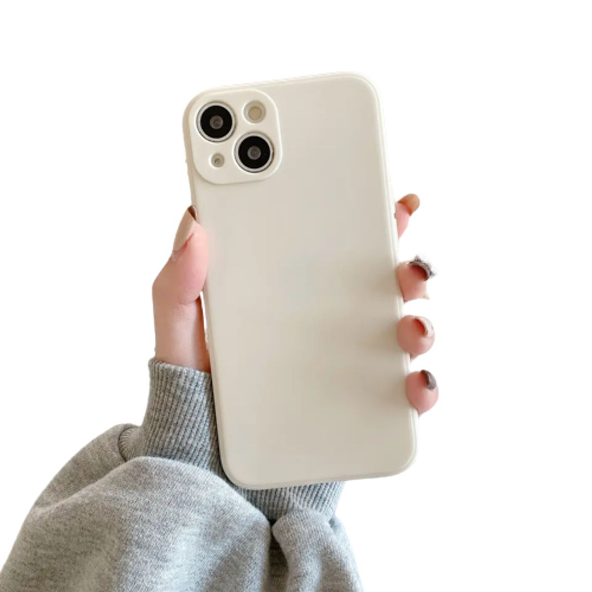 GENERICO - Carcasa Silicona Slim para iPhone 15 Pro / Crema