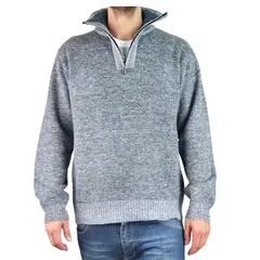 MPROPIA - Sweater Frizado Tejido Hombre Cuello Alto Cierre Colores 2092.
