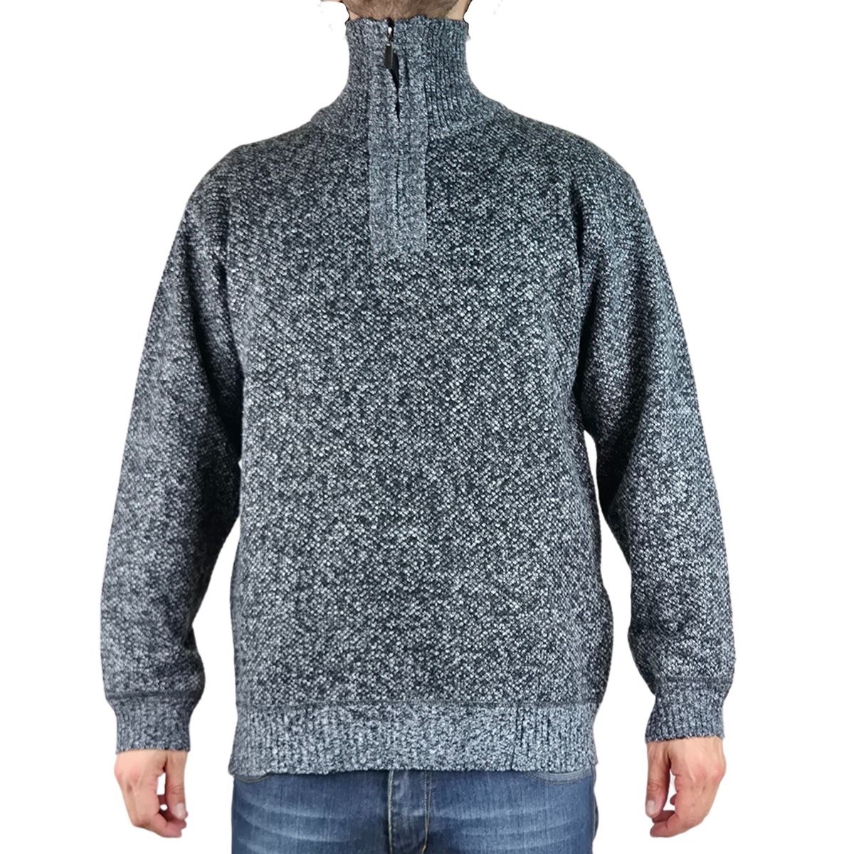 LIKE SHOP - Sweater Frizado Tejido Hombre Cuello Alto Cierre Colores 2092
