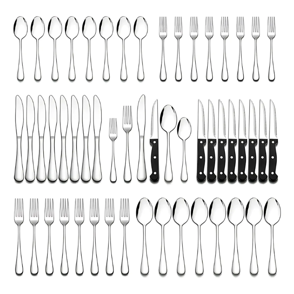 BELIDASHOP - Set 48 Piezas Cubiertos Cuchillería Acero Inoxidable