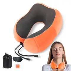 ZSPK - Almohada Naranja De Viaje Para Cuello en Forma de U con Memoria